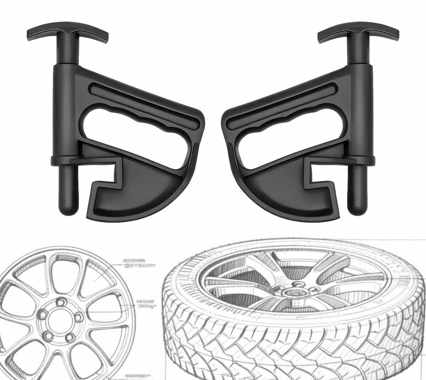 2 fascette universali per pneumatici, intercambiabili e adatte a diverse auto, strumenti efficienti per la rimozione