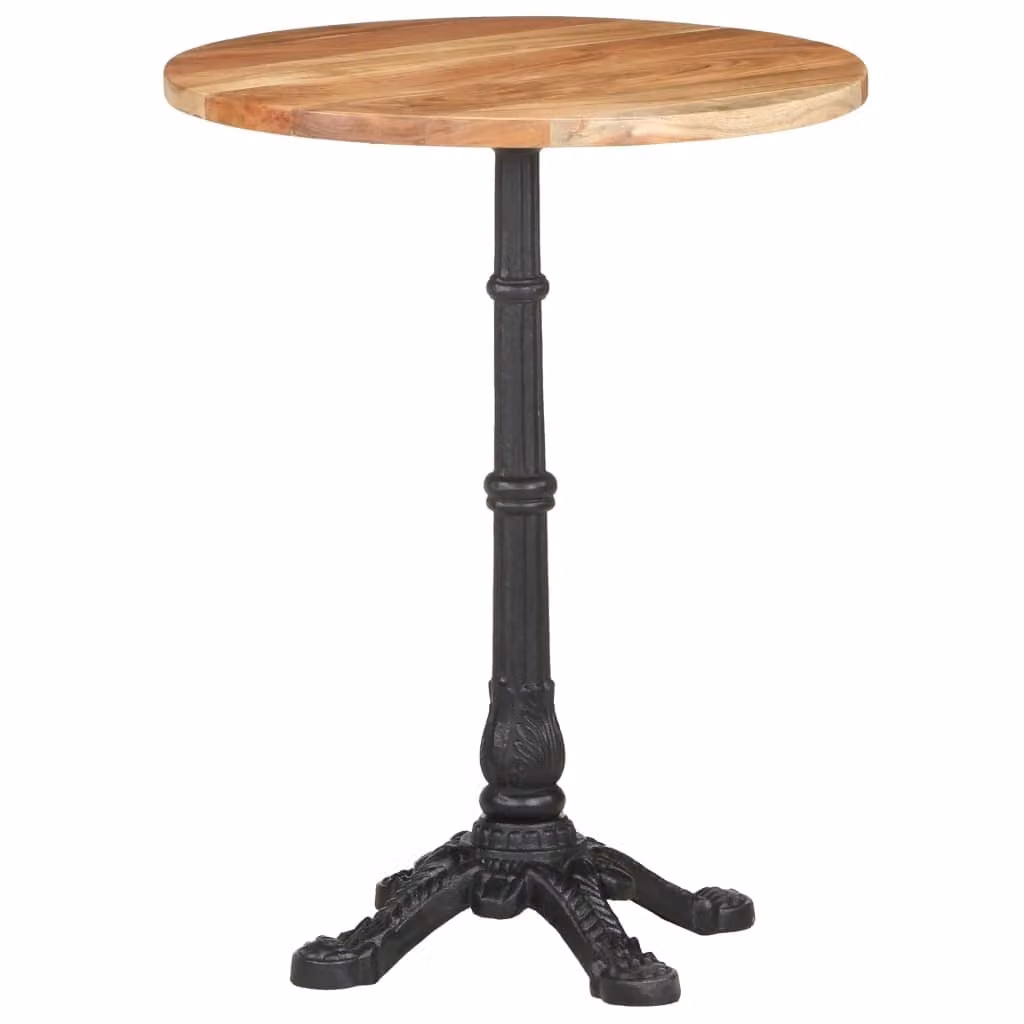 Tavolino da Bistrot Ø60x76 cm in Legno Massello di Acacia
