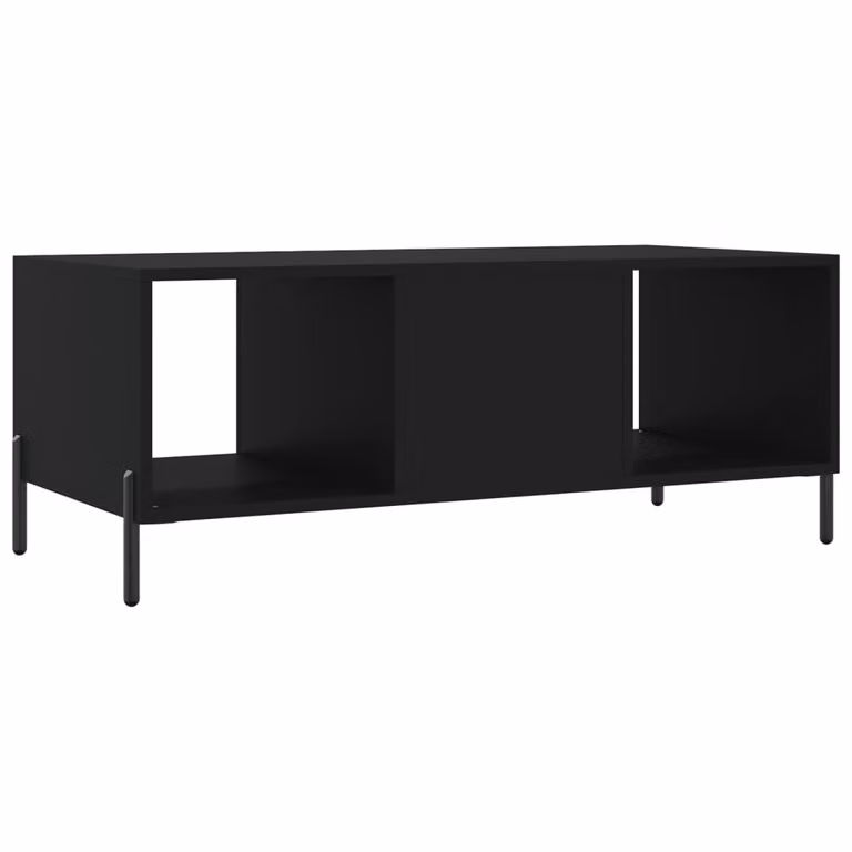 Tavolino da Salotto Nero 102x50x40 cm in Legno Multistrato
