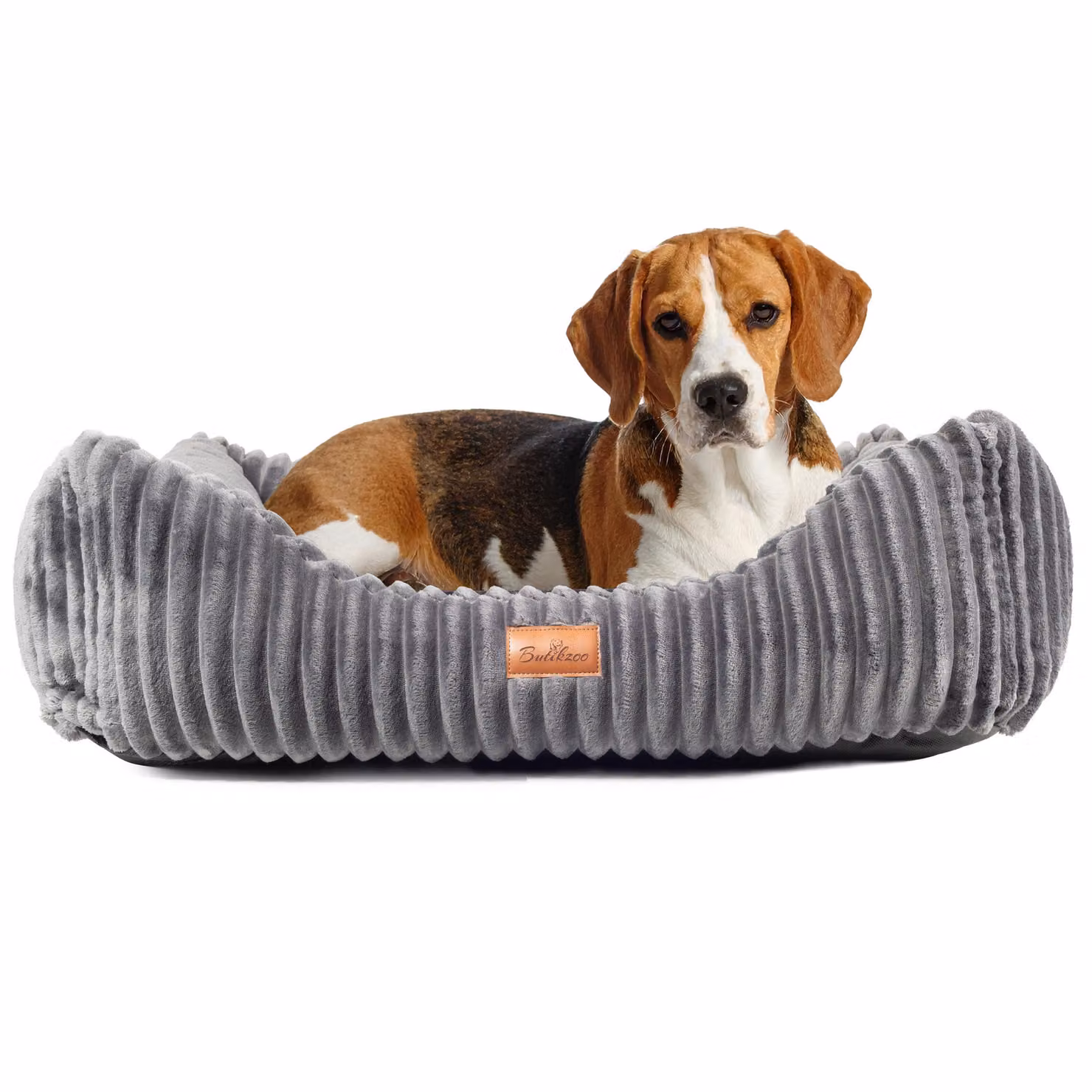 Lettino per cani Boutique ZOO XS 62x55 cm | Divano morbido per cani con cuscino | Lavabile e antiscivolo | Look grigio scamosciato