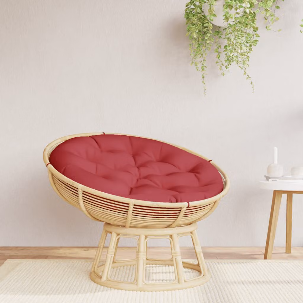 vidaXL Cuscino Rotondo Rosso Vino in Tessuto Oxford, Impermeabile e Traspirante, Ø 100 x 11 cm