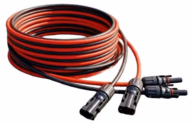 Cavi solari, in rame stagnato, resistenti ai raggi UV e all'umidità, sezione 6mm², lunghezza 10 metri