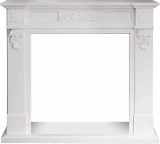 Truman - Cornice per Camino 121x108x38 cm Rivestimento Decorativo in Legno MDF Bianco