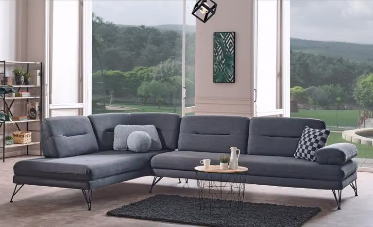 Ecksofa L-Form Textil Eckcouch Sofa Polster Premium Couch L-Form Modern