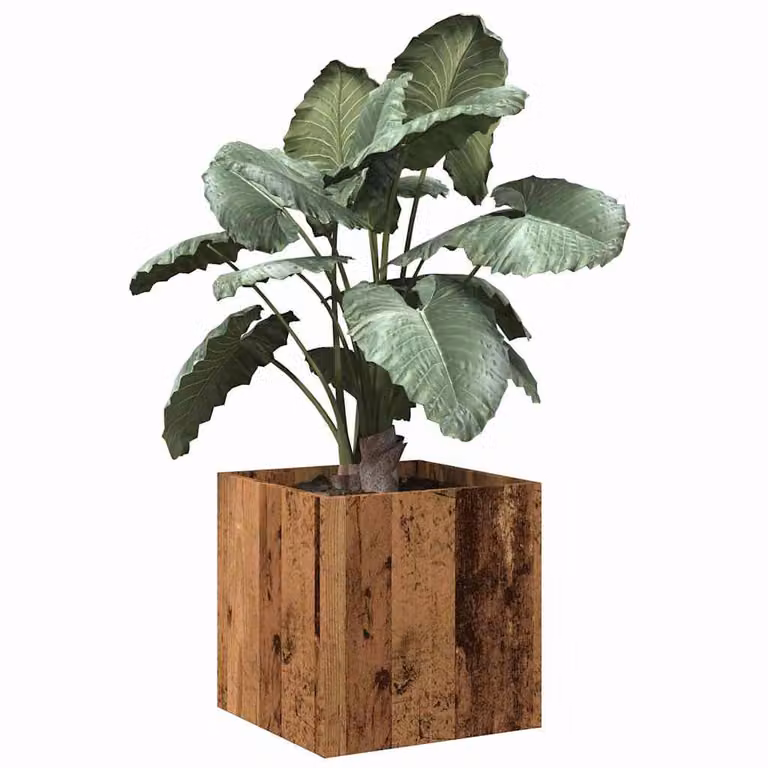 vidaXL Fioriera Quadrata in Legno Rustico Marrone L/P/H: 40 x 40 x 40 cm