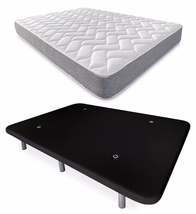 Letto completo 135x190 cm con materasso Viscotec, colore nero