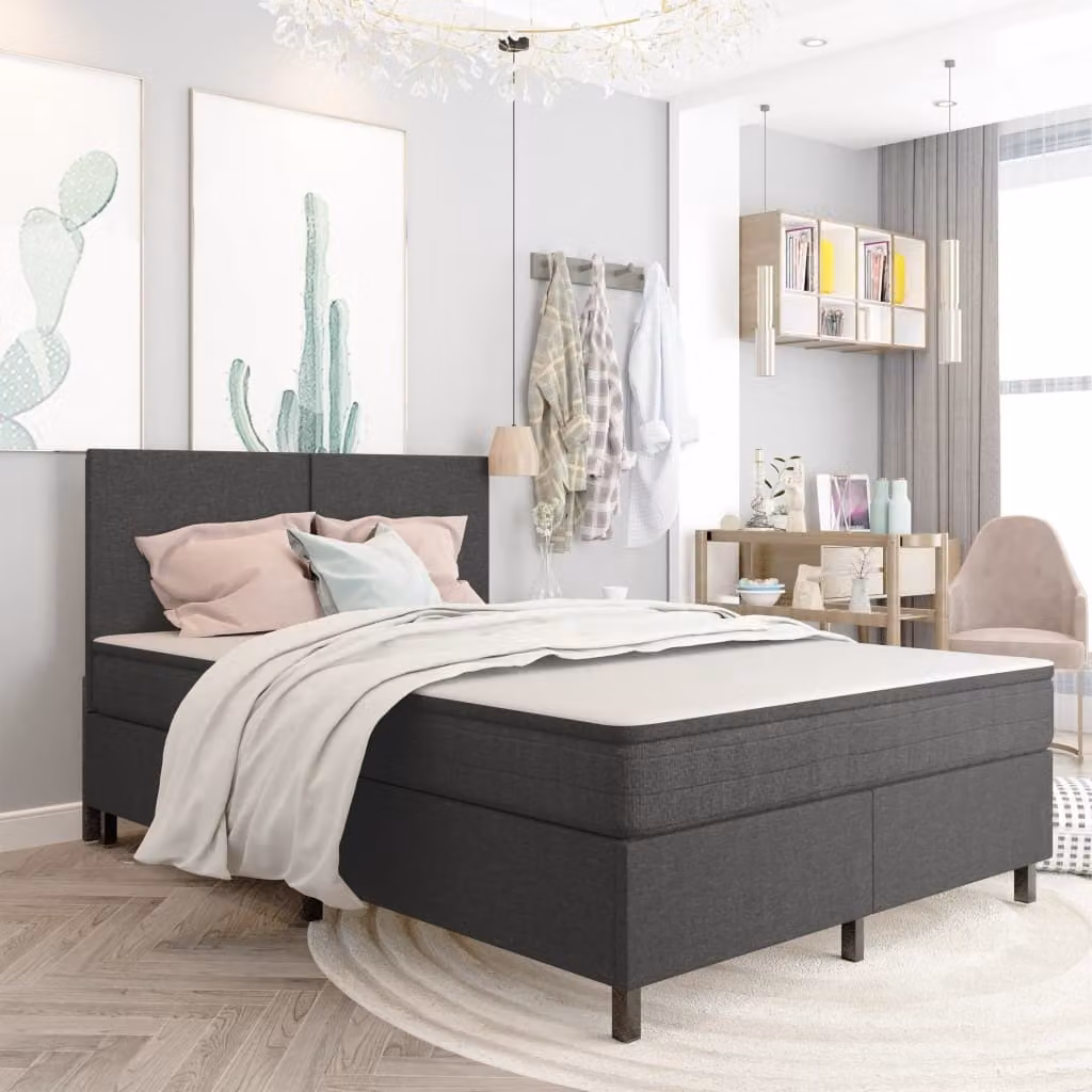 Maison Exclusive - Struttura letto boxspring in tessuto grigio 180x200 cm
