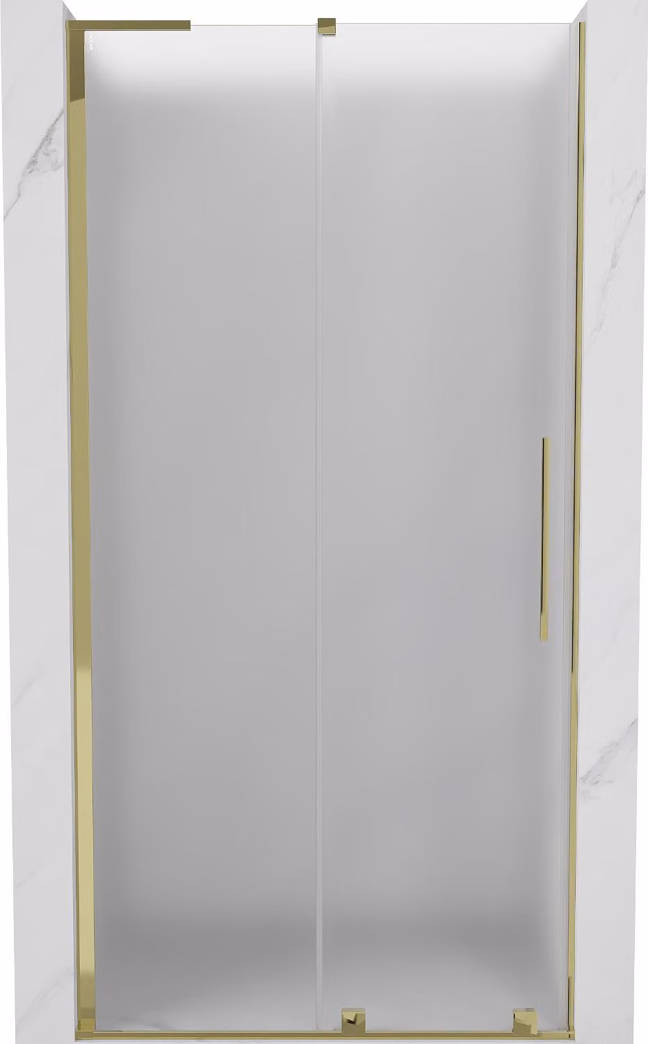 Mexen Velar L porta doccia scorrevole 120 cm, vetro satinato, oro - 871-120-003-31-50