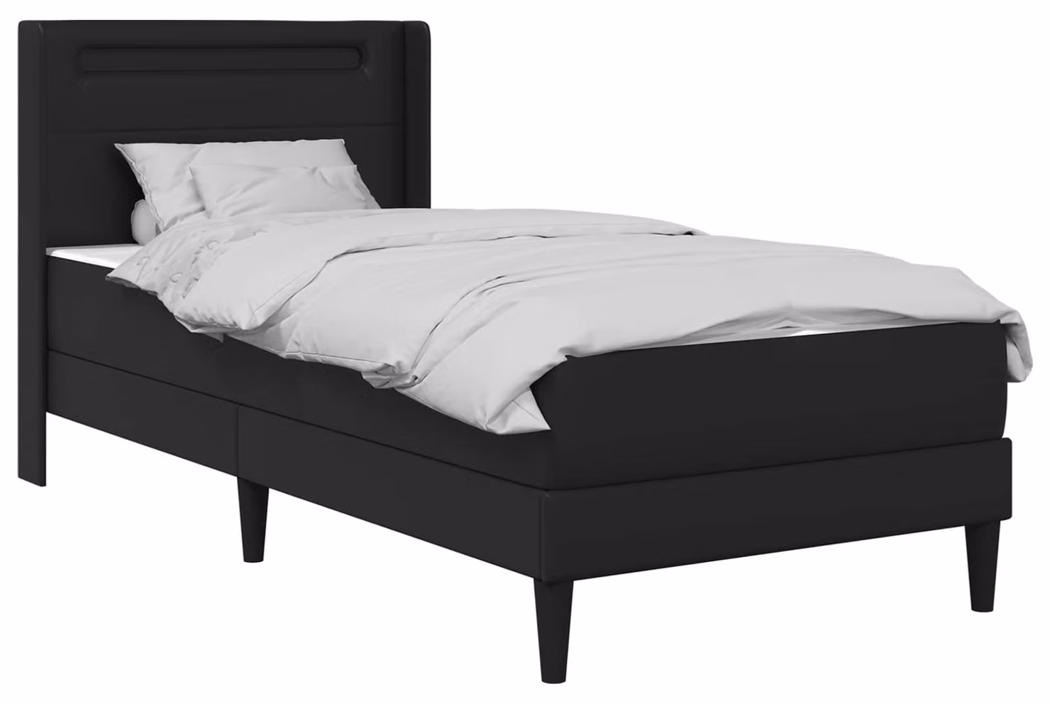 Struttura letto con materasso Nero 80 x 200 cm Pelle finta