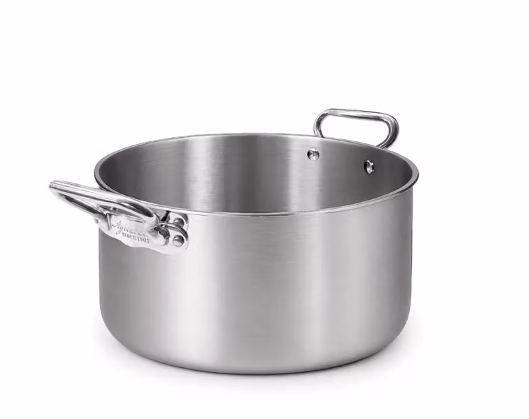 Casseruola Alta in alu-inox 3ply satinato, per induzione con due maniglie, diam. 32cm