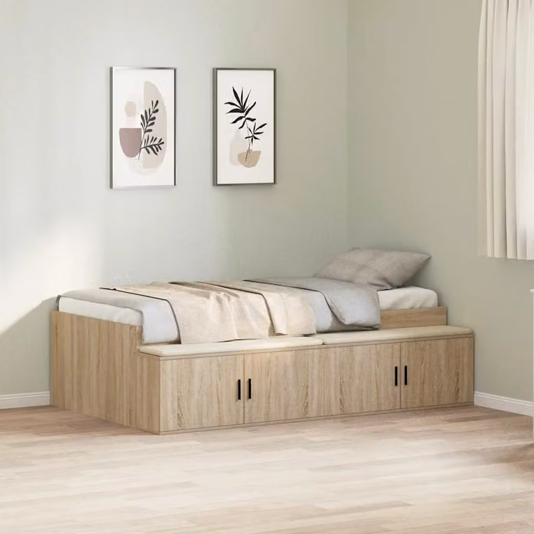 vidaXL Struttura del letto moderna con cassetto in Rovere, L 80 cm x P 200 cm