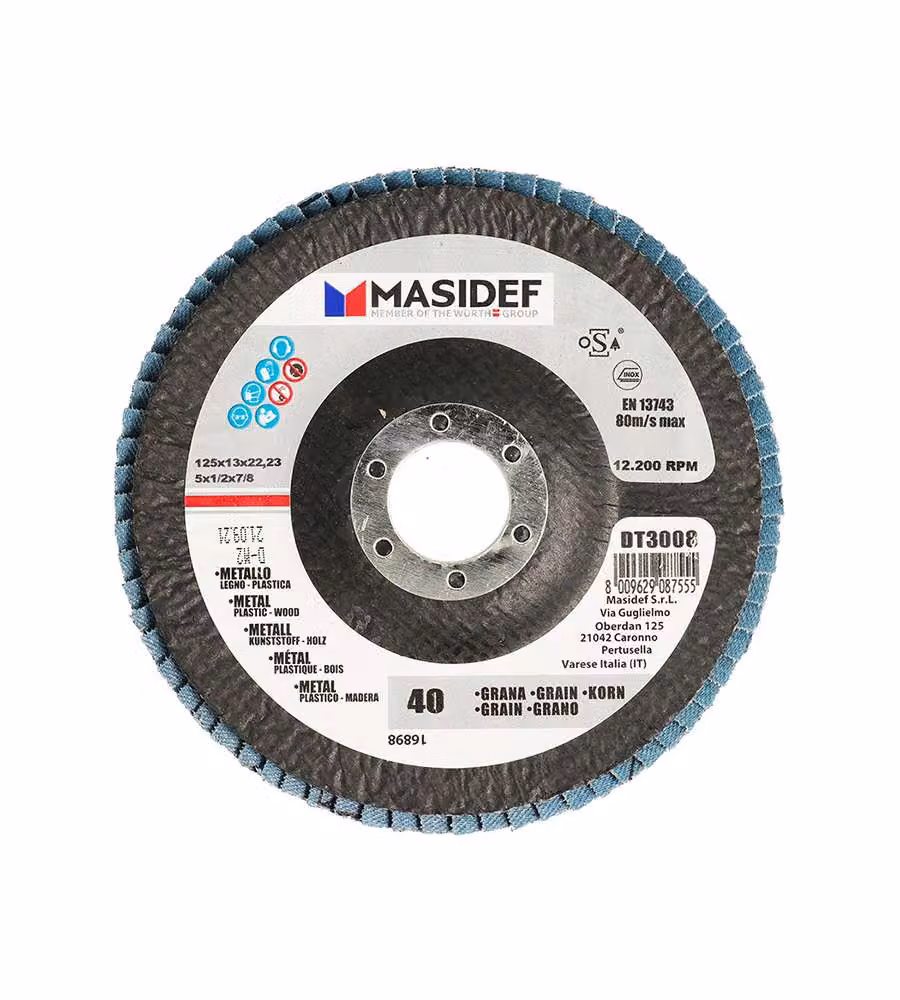 Disco abrasivo lamellare D.125x13mm gr 40 univ