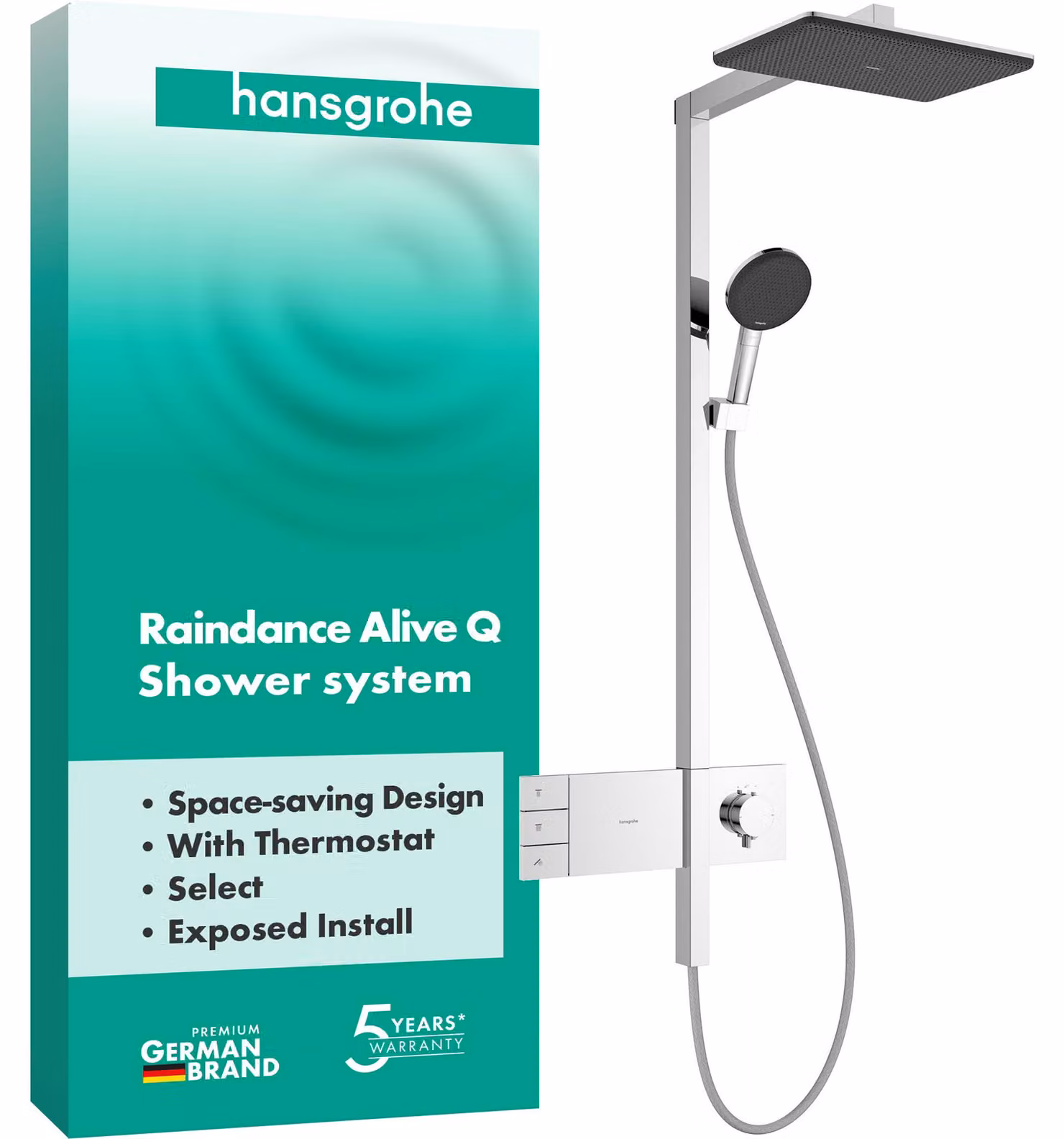 hansgrohe Showerpipe Raindance Alive Q 210/340 2jet con termostato cromato, 1 pz.