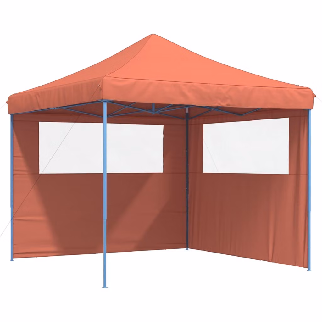 Tendone per Feste Pieghevole Pop-Up con 2 Pareti Terracotta