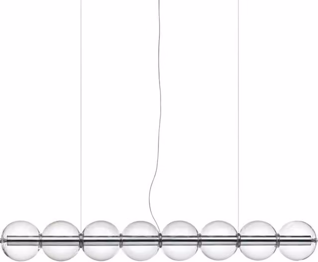 Lampada a sospensione Flos Luce Sferica in vetro trasparente e alluminio con luce LED bianco caldo dimmabile
