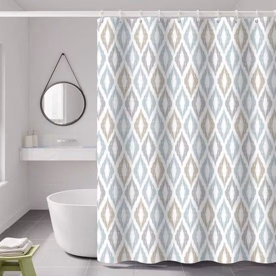 Cabina doccia 180x180 cm in PEVA semitrasparente con 12 ganci