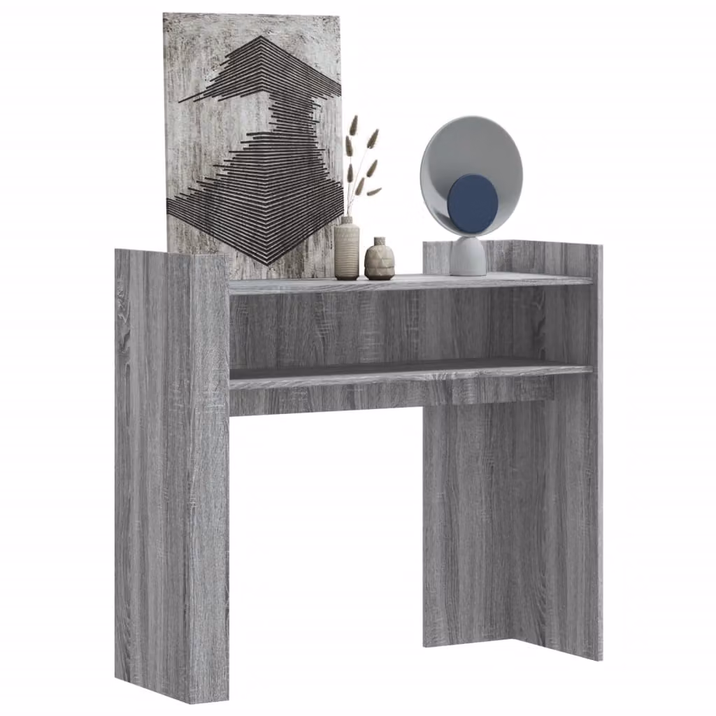 vidaXL Tavolo Consolle in Legno Rovere Sonoma e MDF Grigio L/P/H: 100 x 35 x 90 cm