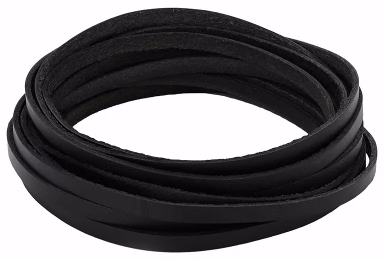 Cinghia in pelle, colore nero, dimensioni 500 x 0,8 cm, materiale: pelle