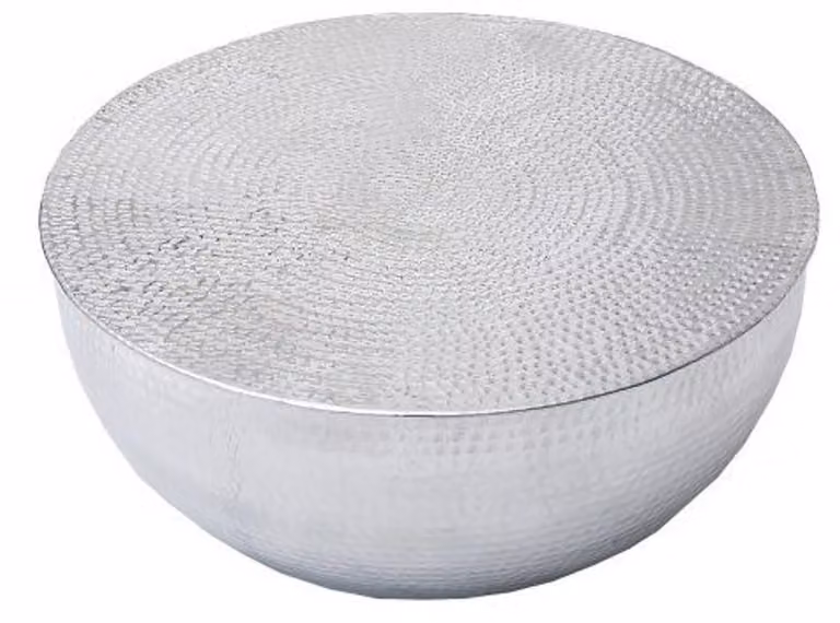Tavolino Casa Padrino argento 68 cm alluminio - tavolino da salotto - pezzo unico