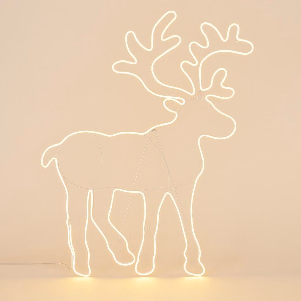 Decorazione natalizia a LED, renna, 100 x 80 cm