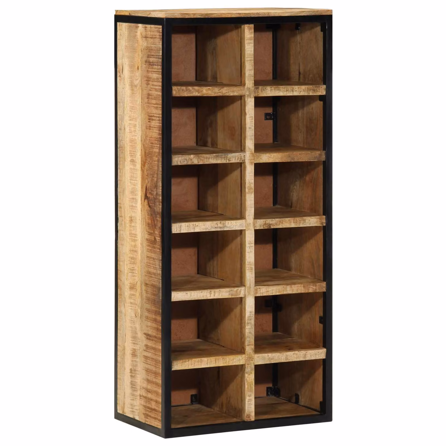 Scarpiera vidaXL in legno di mango e metallo, marrone e nero, L 50 x P 30 x H 110 cm