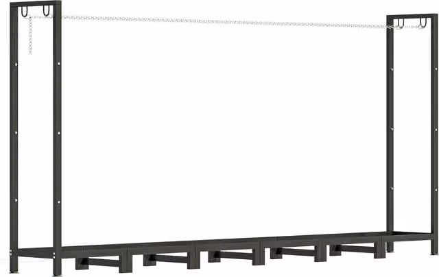 Legnaia Outsunny regolabile con telo impermeabile e catene in acciaio, Nero, L: 235 cm, P: 31 cm, H: 116 cm – 1