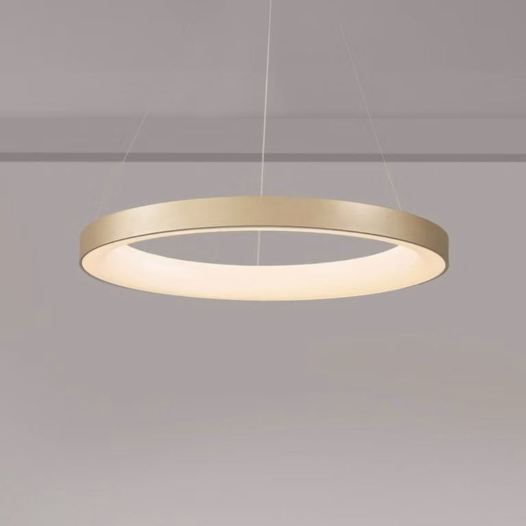 Mantra Iluminación Lampada LED a sospensione Niseko II, Ø 50 cm, color oro, CCT dimmerabile, Ottone / Oro, Soggiorno / Sala da pranzo, Metallo, Moderno