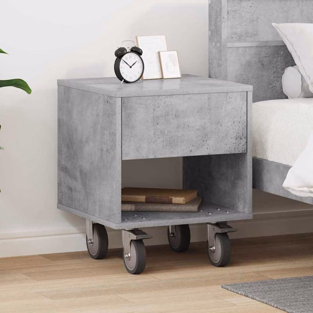 Comodino moderno vidaXL in legno MDF grigio cemento L/P/H: 40,5 x 40 x 48 cm