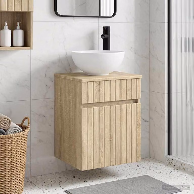 Mobile lavabo da parete vidaXL Rovere Sonoma L: 39 cm, P: 41 cm, H: 64,5 cm