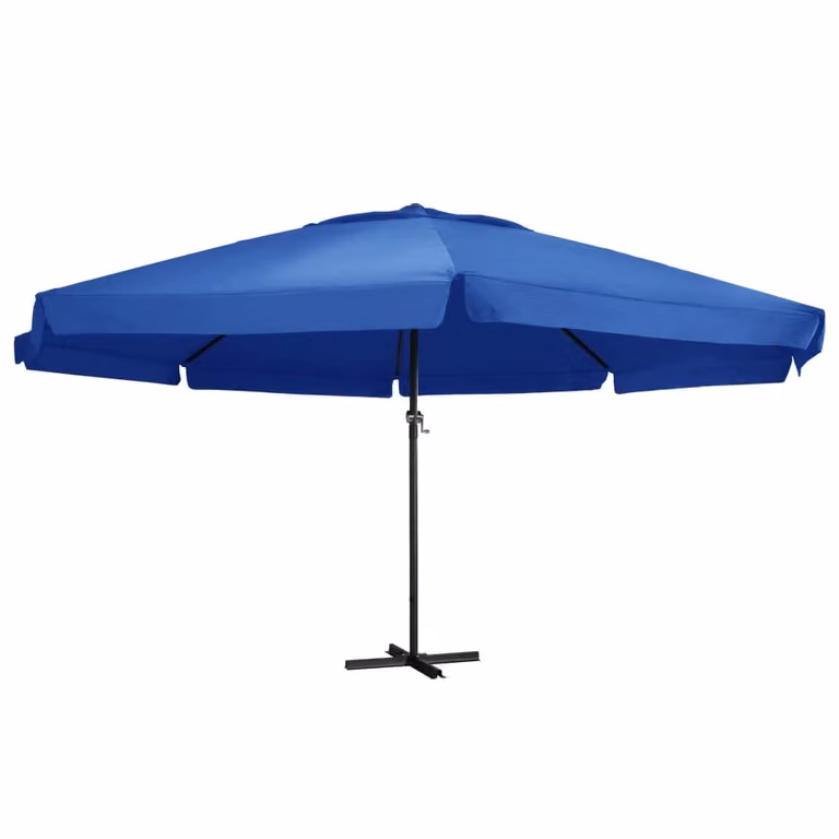 Ombrellone The Living Store con palo in alluminio 600 cm azzurro