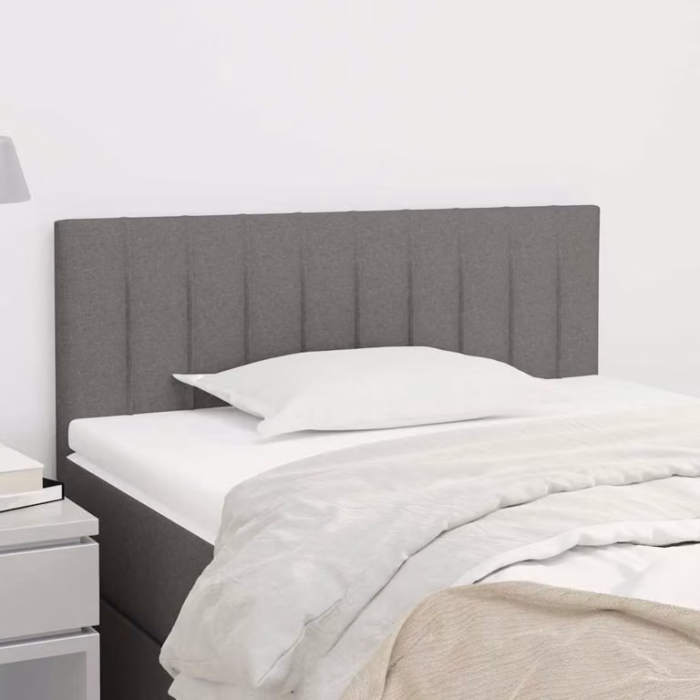 Testiera per letto vidaXL in tessuto grigio con struttura in legno di larice, L: 80 cm, P: 5 cm, H: 78-88 cm