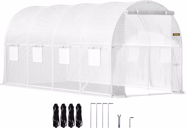 Serra con tetto ad arco 4,6x2,1x2,1 m Struttura fredda Telaio in acciaio zincato e copertura in PE Serra impermeabile e resistente ai raggi UV Serra per pomodori Ideale per la coltivazione di verdure Fiori