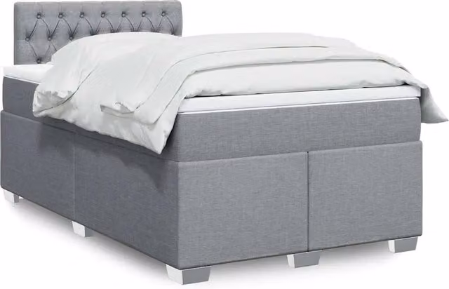 Giroletto a Molle con Materasso Grigio Chiaro 120x190cm Tessuto 3285834