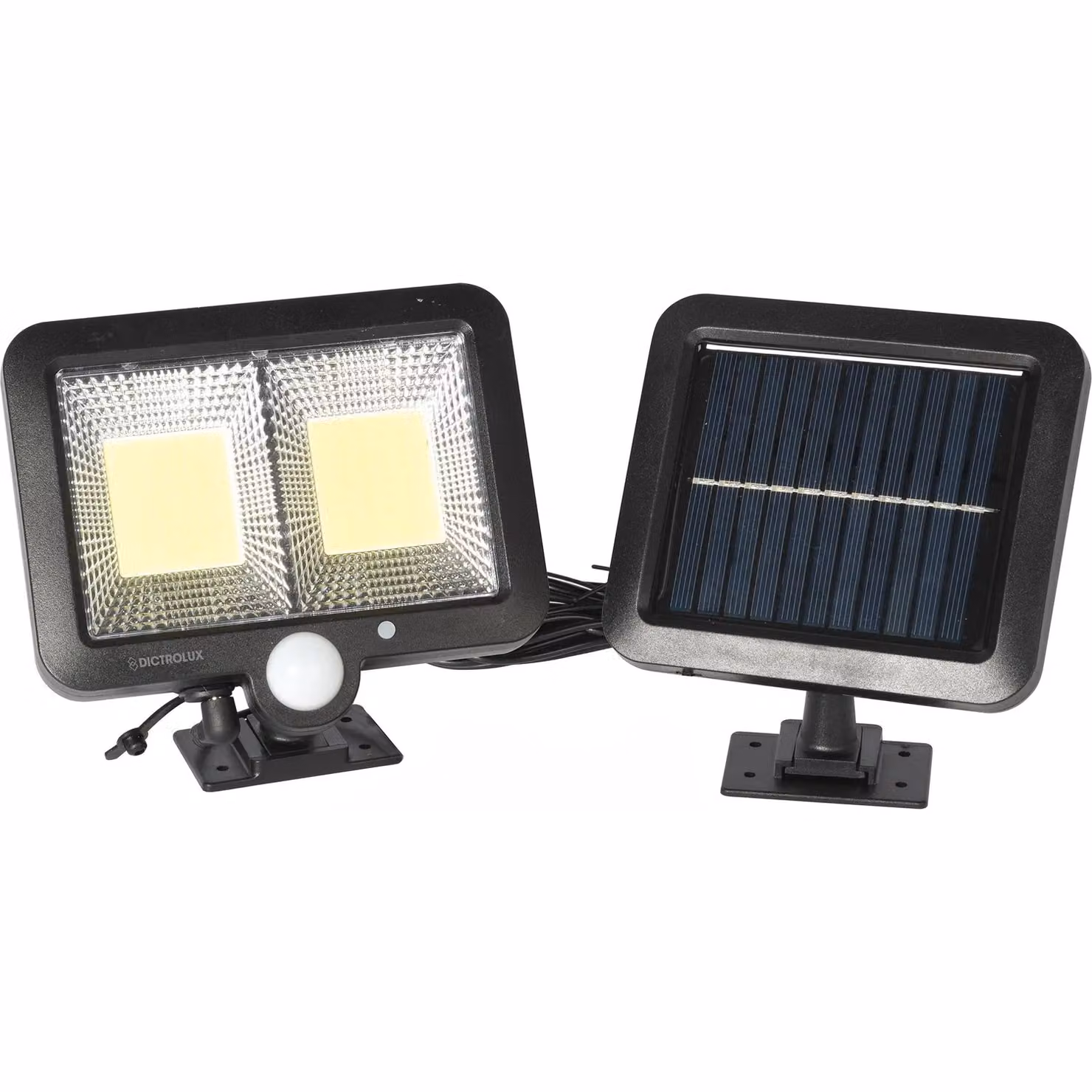 DICTROLUX Faro Solare LED con Sensore di Movimento, Luce Fredda, Nero – 1