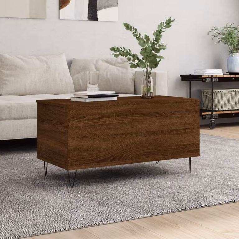 Maison Exclusive - Tavolino marrone effetto rovere 90x44,5x45 cm Materiale ligneo