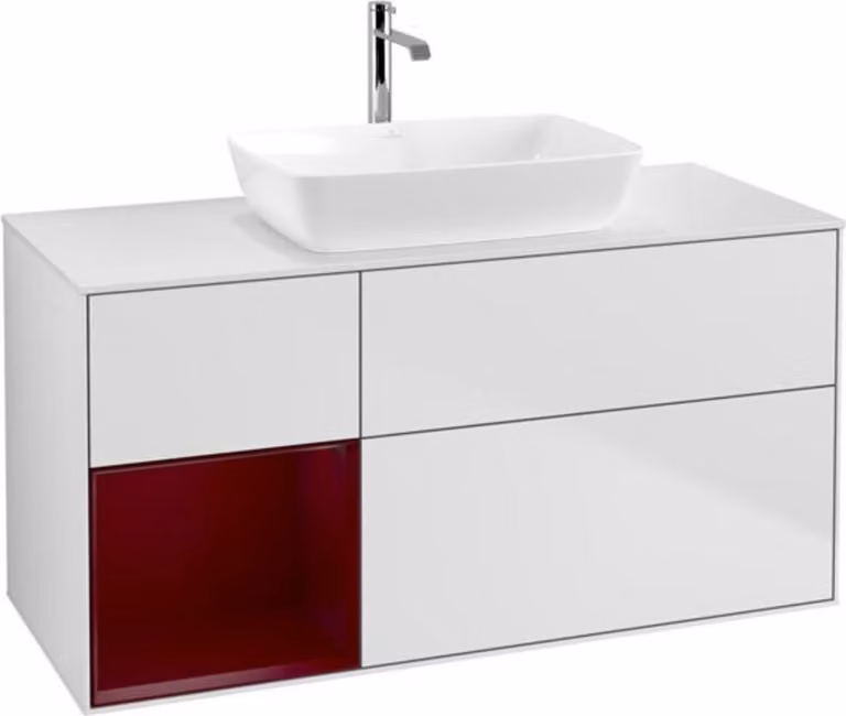 V&B mobile lavabo a parete Finion 120cm, Pl w m, Reg Peo m Lac, wh. m Lac