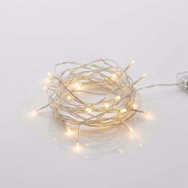 Luci di fata con 20 LED in bianco caldo - 200 cm - Catena di luci da tavolo natalizie per l'illuminazione interna