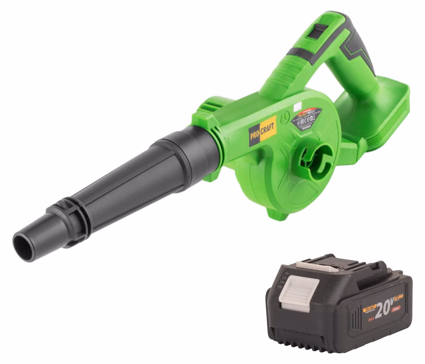 Soffiatore per foglie a batteria Procraft PB22bb 20 V + 1x batteria 4,0 Ah - senza caricabatteria