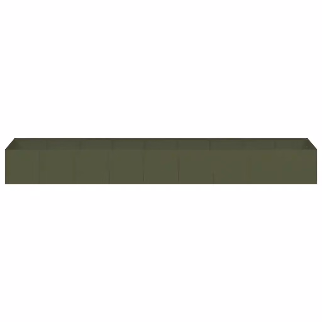 Fioriera a fondo aperto HELLOSHOP26 in acciaio verde oliva per orto e giardino L: 80 cm, P: 40 cm, H: 360 cm – 2