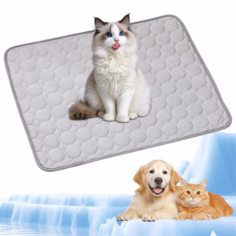Tappetino refrigerante per animali domestici, autorigenerante, grigio, 70x55 cm, taglia L