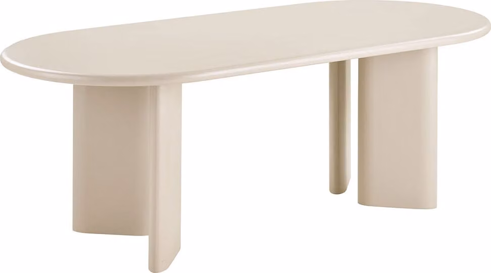 Tavolo da pranzo ovale in MDF sabbia - 220x100x75cm - Nagano