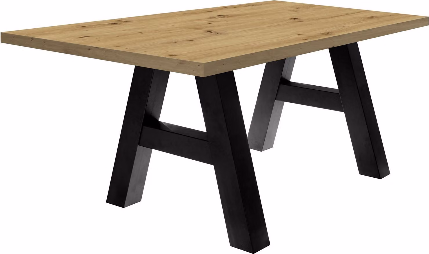 Tavolo da pranzo Elia 8 200 x 100 x 75 Tavolo da pranzo acciaio nero/rovere nodoso 13308-200