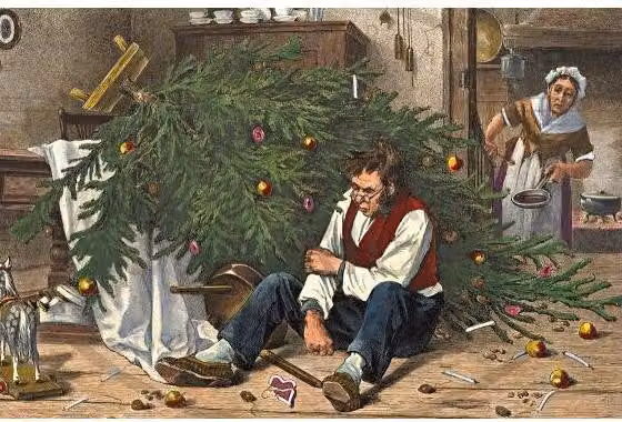 Calendario dell'Avvento «Ecco i regali» 38x26 cm, cartoncino