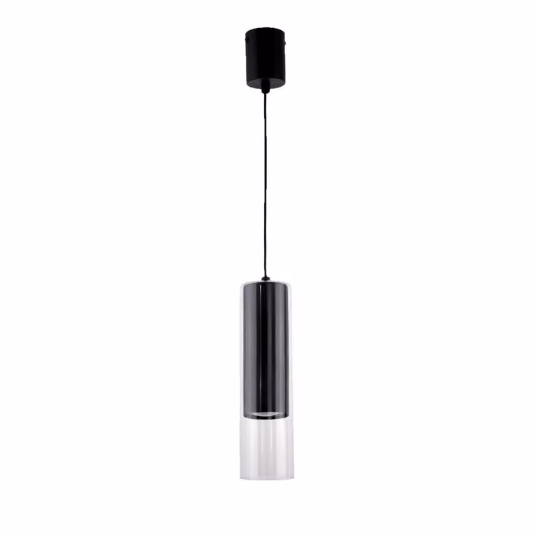 Lampada a sospensione Manacor nera e trasparente, 1xGU10x50W, vetro, dimensioni: 150x7x7 cm, IP20, Light Prestige