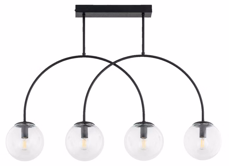 Lampada a sospensione DILAR nera 4xE14x10W in vetro, dimensioni: 52,5x15x78 cm, IP20, Alfa