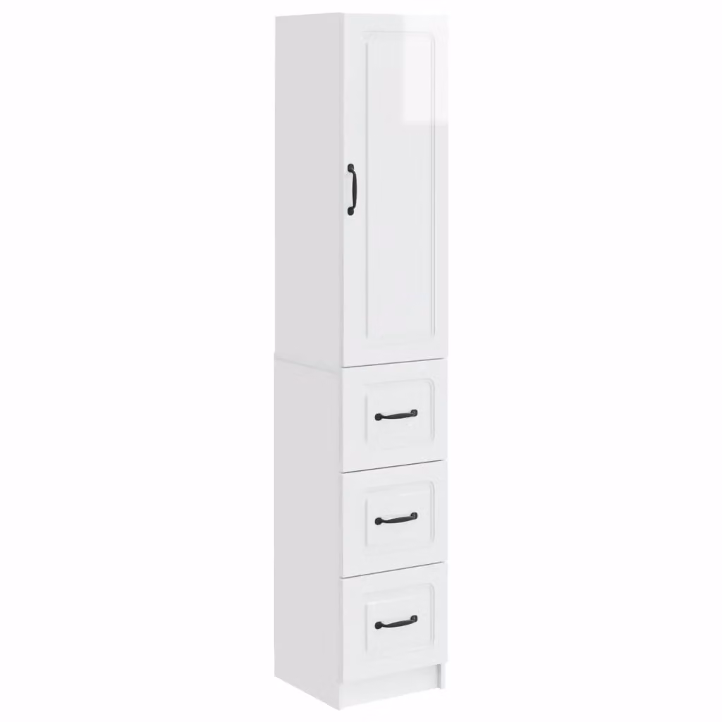 Set di 2 armadi moderni vidaXL bianchi con ante a battente e ripiani, L/P/H: 33 x 34,5 x 87 cm – 2