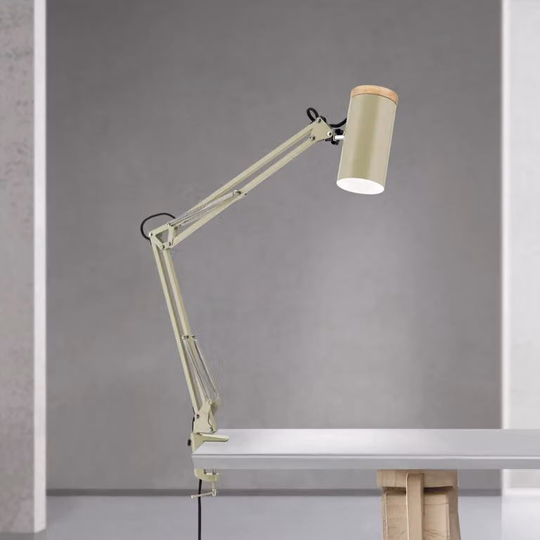 ORION Lampada con clip Gili, Verde, Studio / Ufficio, Metallo, Moderno, Lampada con morsetto