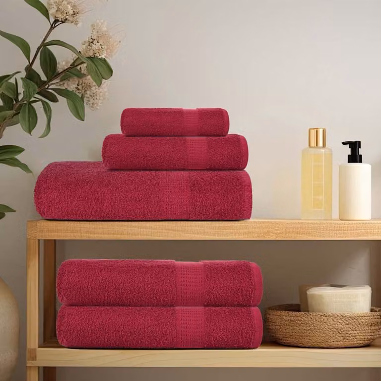 vidaXL Asciugamani FROGN 4 pz Bordeaux 30x30 cm 360 g/m²