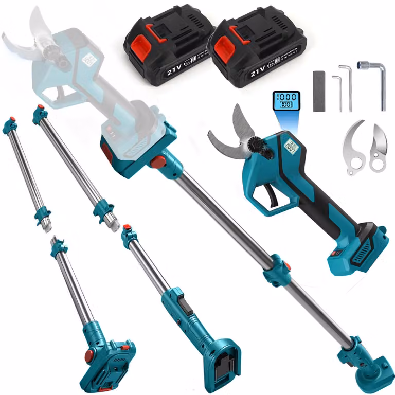 Tagliasiepi a batteria 2-in-1 con asta telescopica, 50 mm, 21 V, motore brushless