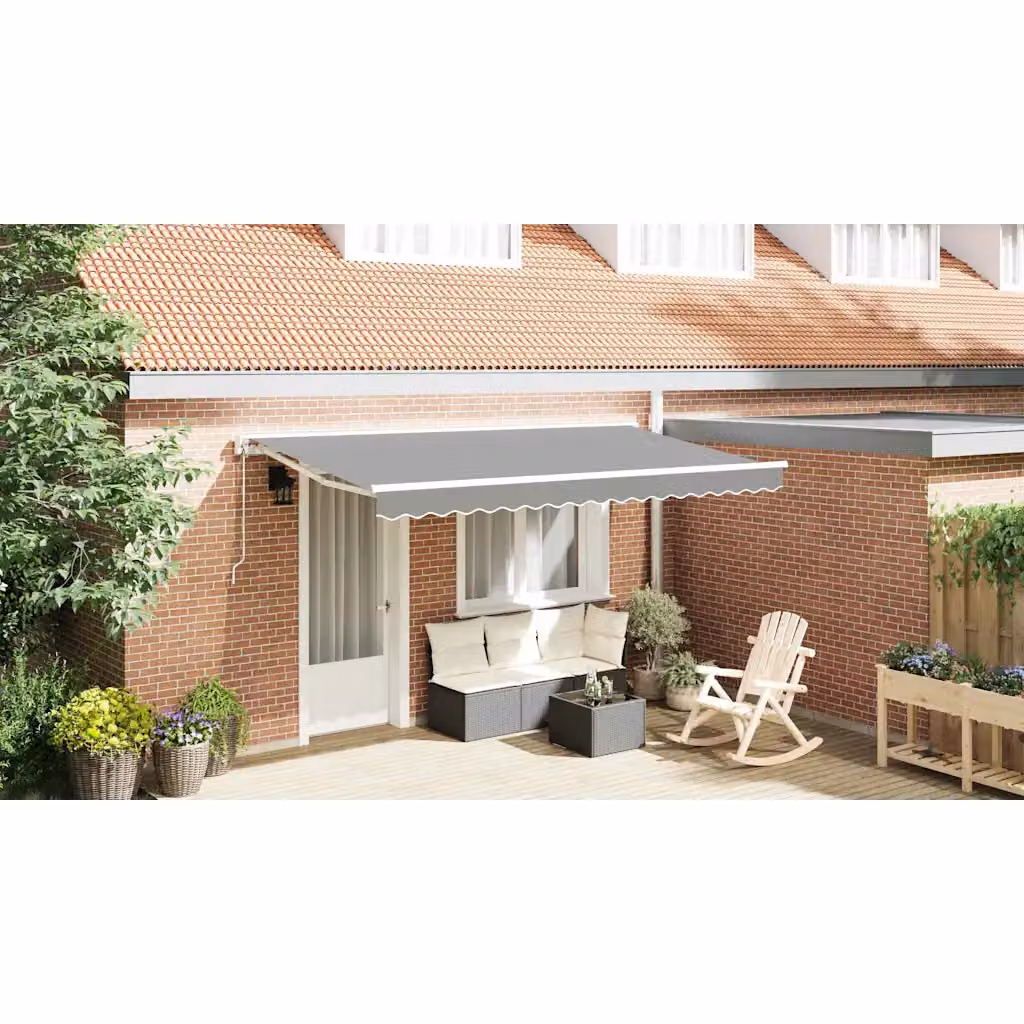 Telaio per tenda da sole a cassetta motorizzato vidaXL in acciaio e alluminio, Bianco, L: 400 cm, P: 200 cm